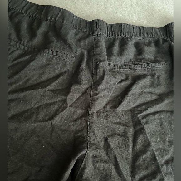 [4XL]H&M Women Black Linen Viscose Blend Zipper Button Front Closure Ankle Pants - Picture 11 of 11